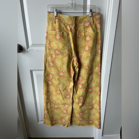 Zara Marine Straight Sunflower Pants Sz 10 - Picture 4 of 6